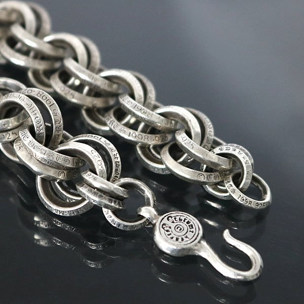 CHROME HEARTS 2 Double B Ring Silver Bracelet Size ONE SIZE