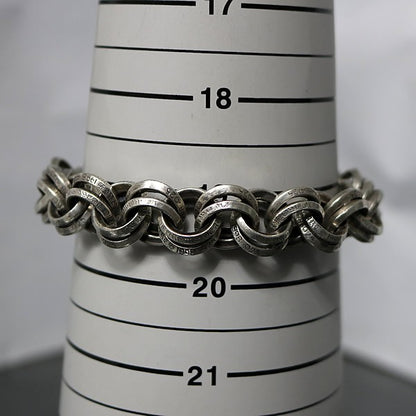 CHROME HEARTS 2 Double B Ring Silver Bracelet Size ONE SIZE