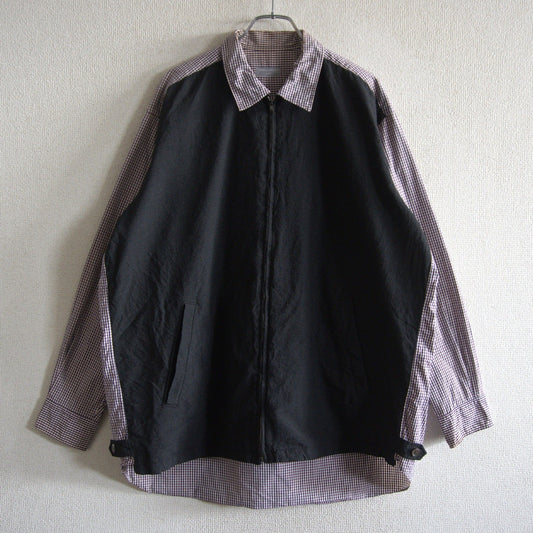 Comme des Garcons 90S Paneled Check Zip Shirt Size XL