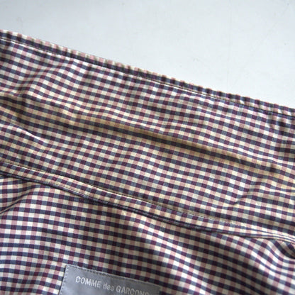 Comme des Garcons 90S Paneled Check Zip Shirt Size XL