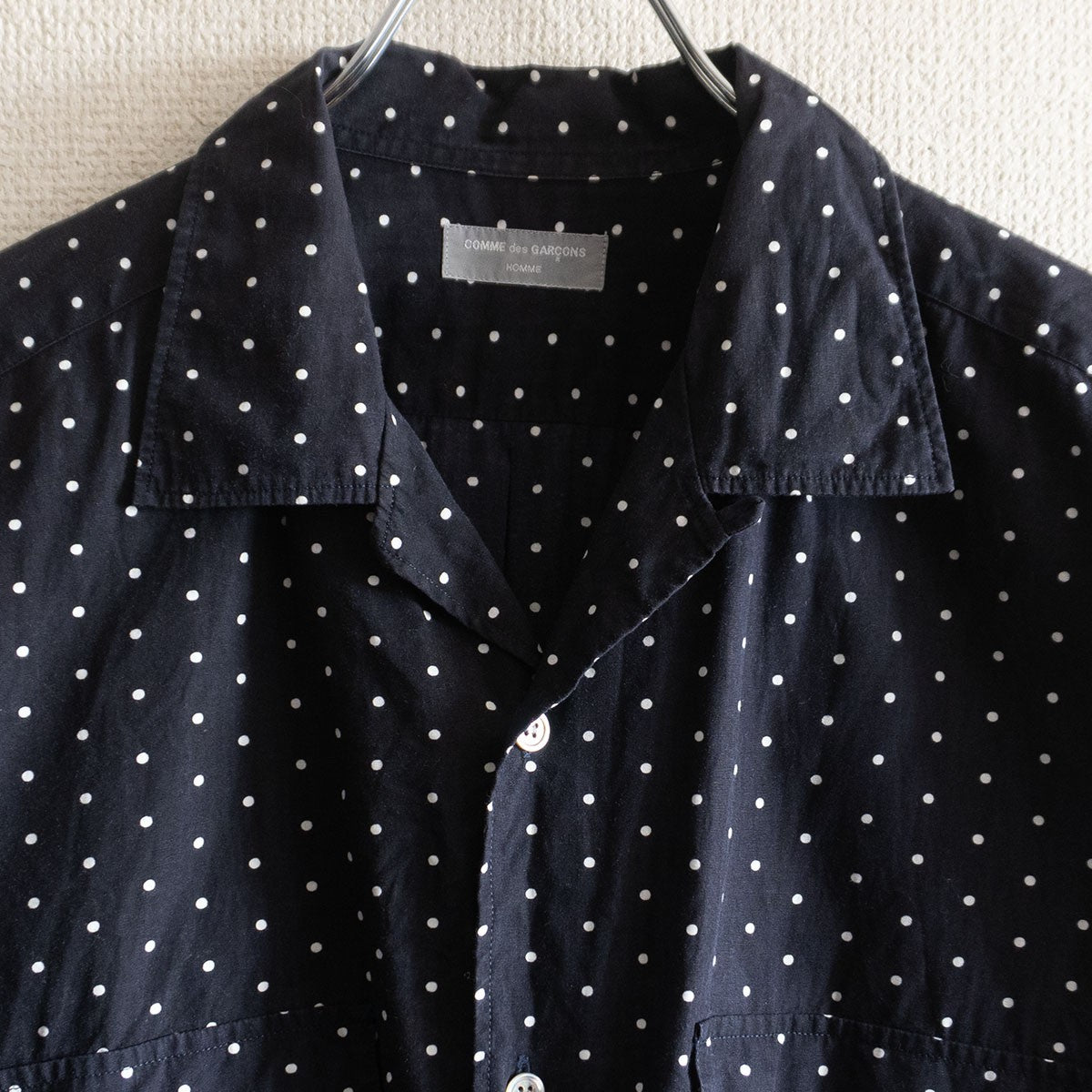 COMME des GARCONS HOMME 80s Dot Open Collar Shirt Size XL