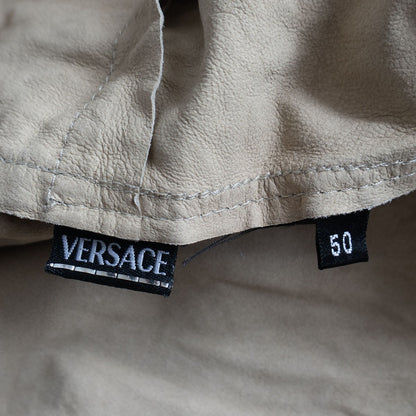 VERSACE SPORT Leather Zip Shirt Size 50