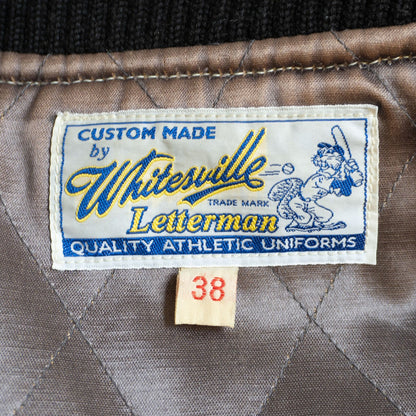 Whitesville Embellished Leather-Sleeve Varsity Jacket Size 38