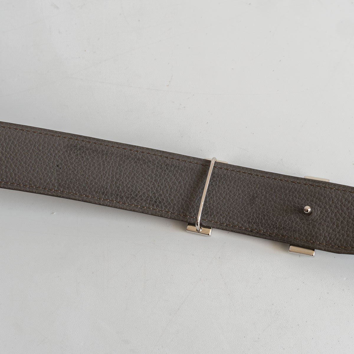 Hermes Reversible Leather Belt Black x Gray Size 100