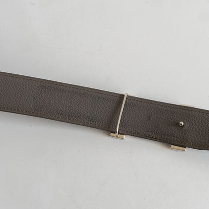 Hermes Reversible Leather Belt Black x Gray Size 100