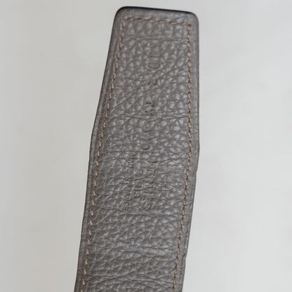 Hermes Reversible Leather Belt Black x Gray Size 100