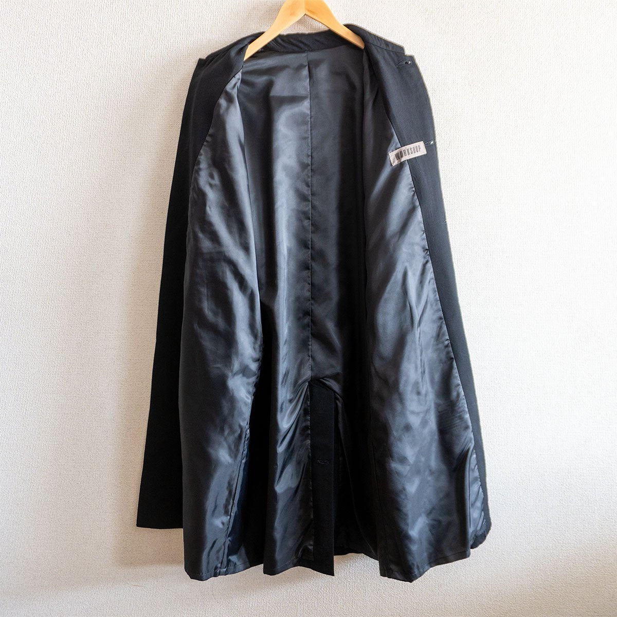Y's for men WORKSHOP Balmacaan Wool Long Coat Black Size XXL