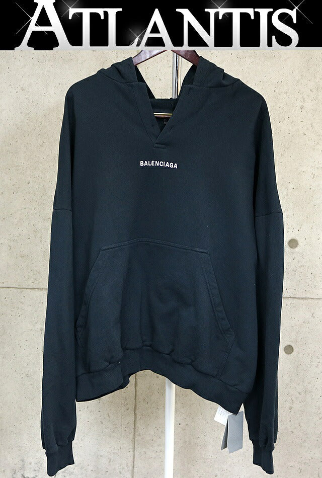 BALENCIAGA Back Polo Hoodie Black Size S