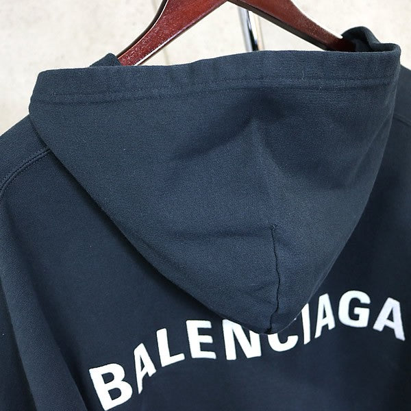 BALENCIAGA Back Polo Hoodie Black Size S