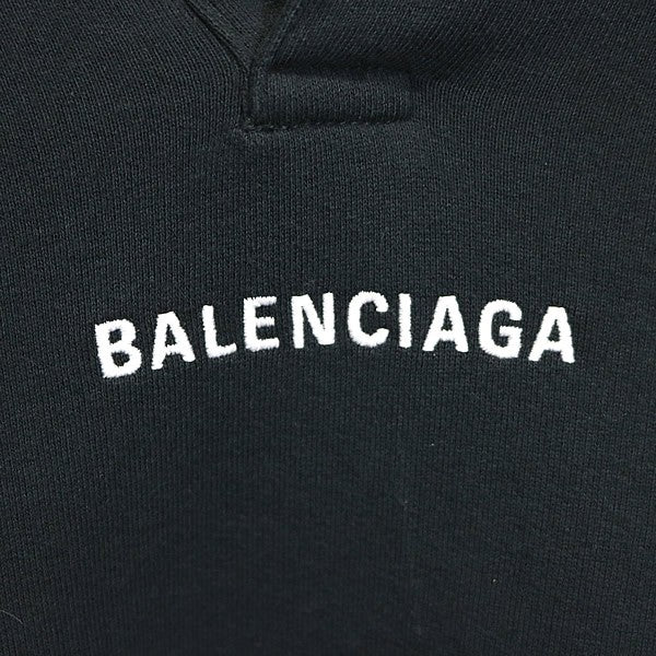 BALENCIAGA Back Polo Hoodie Black Size S