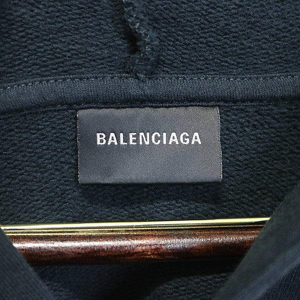 BALENCIAGA Back Polo Hoodie Black Size S