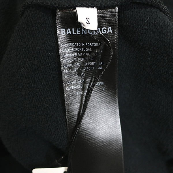 BALENCIAGA Back Polo Hoodie Black Size S