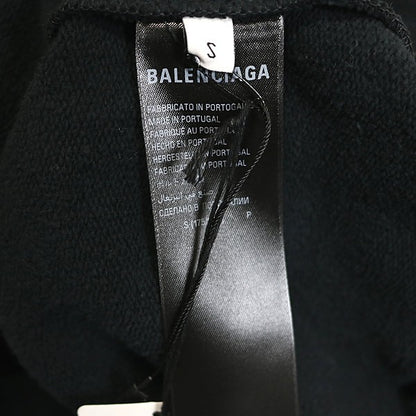 BALENCIAGA Back Polo Hoodie Black Size S