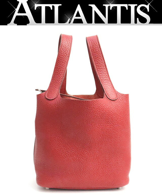 HERMES Picotin Lock PM Rouge Casaque Handbag Size ONE SIZE