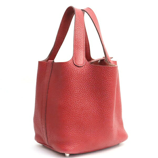 HERMES Picotin Lock PM Rouge Casaque Handbag Size ONE SIZE