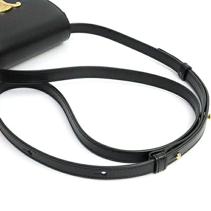 CELINE Mini Claude Shiny Calfskin Black GHW Shoulder Bag Size ONE SIZE