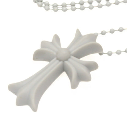 CHROME HEARTS Small CH Cross Necklace Gray Size ONE SIZE