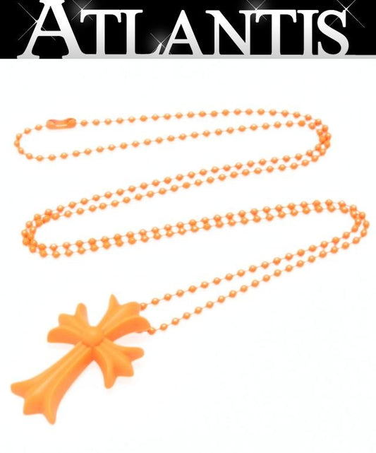 CHROME HEARTS Small CH Cross Necklace Orange Size ONE SIZE