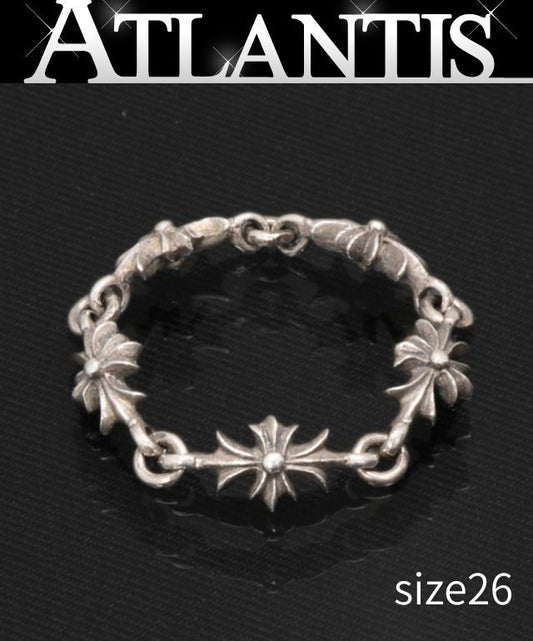 CHROME HEARTS Tiny E CH Plus 5 Silver Ring Size US 12