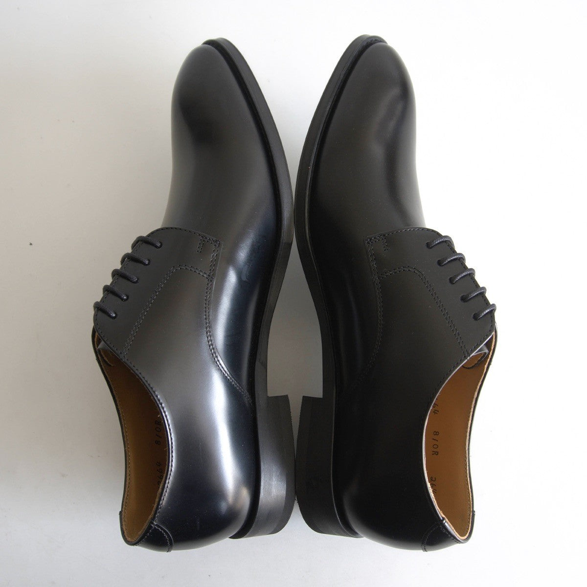 REGAL Black Plain Toe Leather Shoes Size 8.5