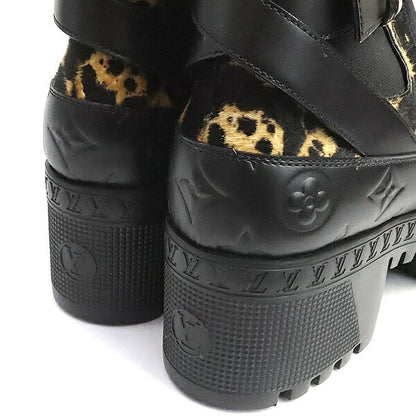 Louis Vuitton Rory Aide Leopard Side Boots Black Size EU 38