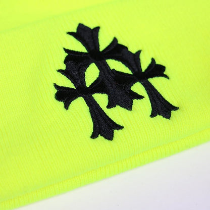 CHROME HEARTS Cemetery Cross Beanie Yellow Size ONE SIZE