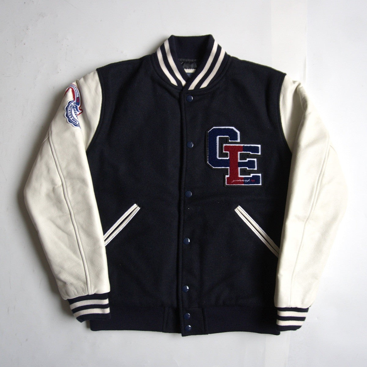 GOOD ENOUGH IVY Leather Sleeve Varsity Jacket Size M