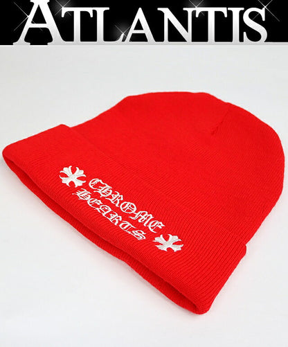 CHROME HEARTS Acrylic Logo Beanie Red Size ONE SIZE