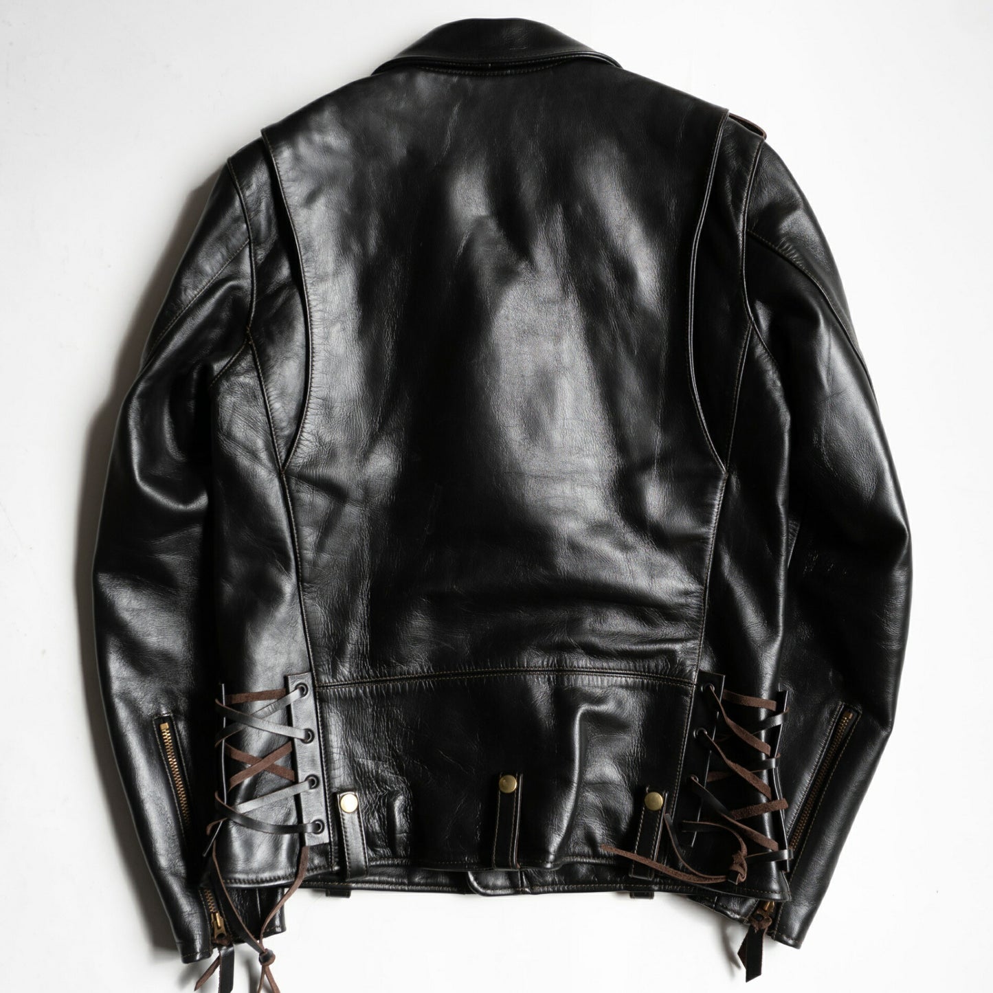 CALIFORNIA LINE Horsehide Double Rider Jacket Black Size 40