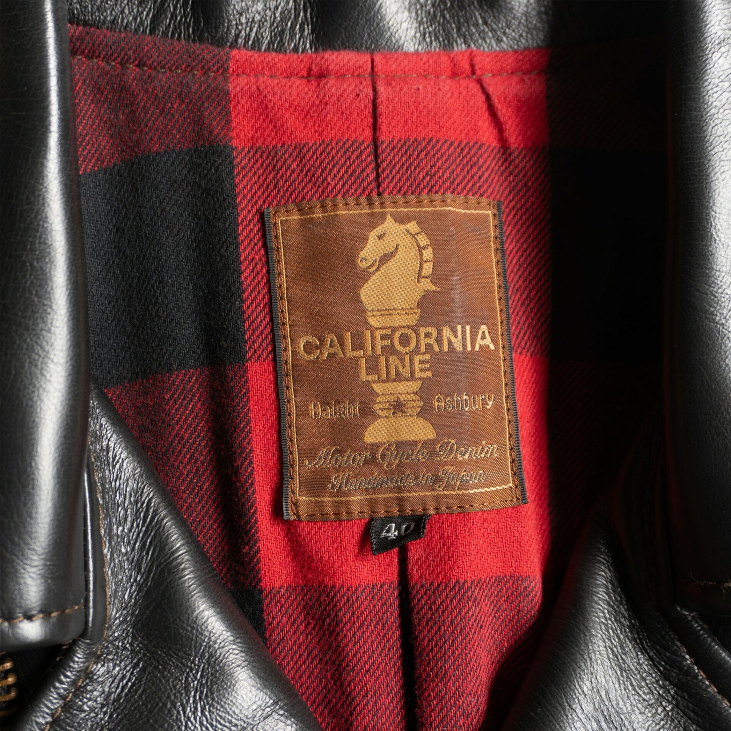 CALIFORNIA LINE Horsehide Double Rider Jacket Black Size 40