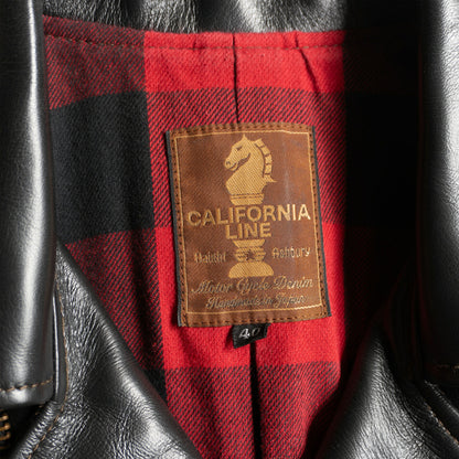 CALIFORNIA LINE Horsehide Double Rider Jacket Black Size 40