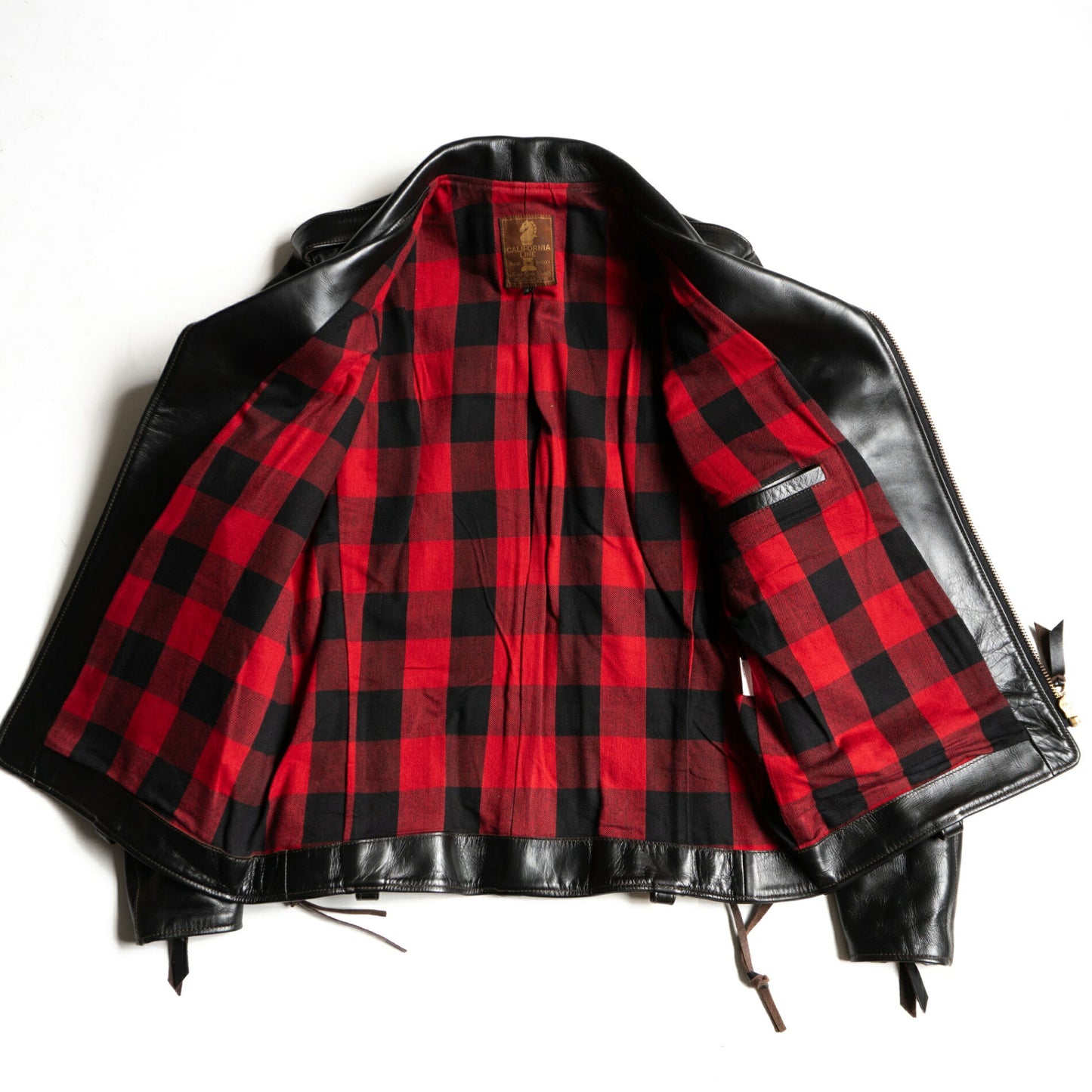 CALIFORNIA LINE Horsehide Double Rider Jacket Black Size 40