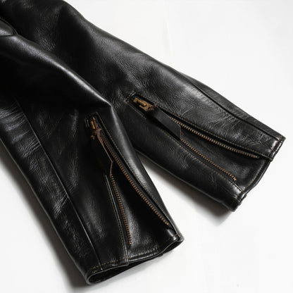 CALIFORNIA LINE Horsehide Double Rider Jacket Black Size 40
