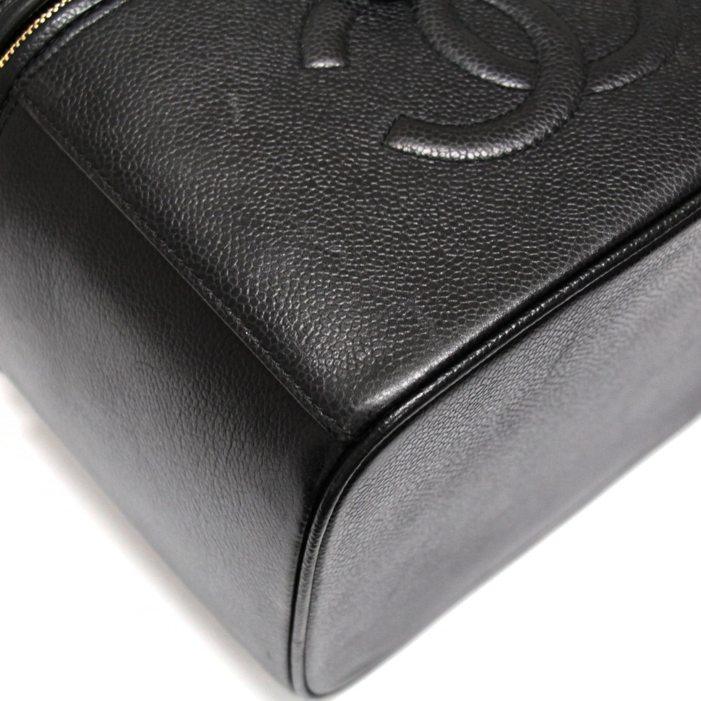 CHANEL Coco Mark Caviar Skin 2-Way Vanity Bag Size ONE SIZE