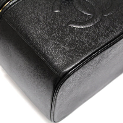 CHANEL Coco Mark Caviar Skin 2-Way Vanity Bag Size ONE SIZE