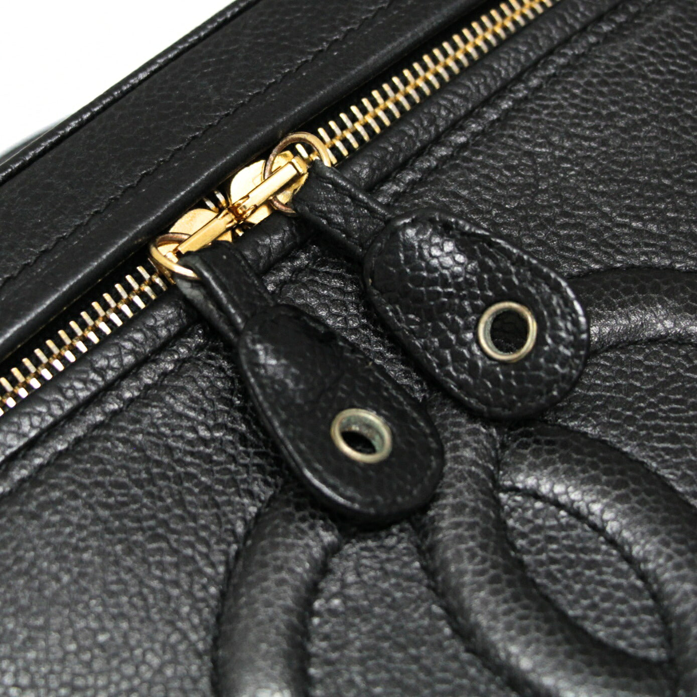 CHANEL Coco Mark Caviar Skin 2-Way Vanity Bag Size ONE SIZE