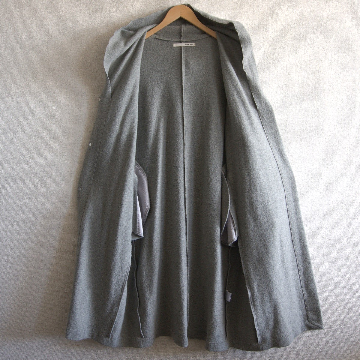 evameva Pressed wool hooded coat Gray Size 2