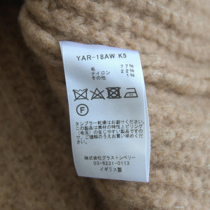 Yarmo Ribbed High Rollneck Knit Sweater Brown Size S
