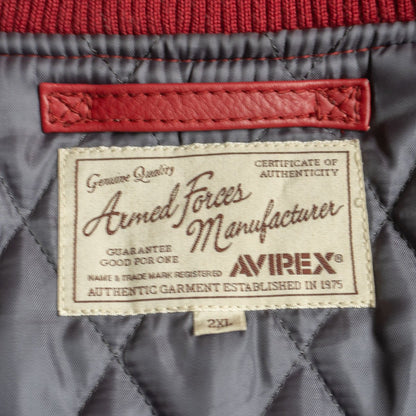 Avirex Leather Zip Varsity Jacket Size 2XL