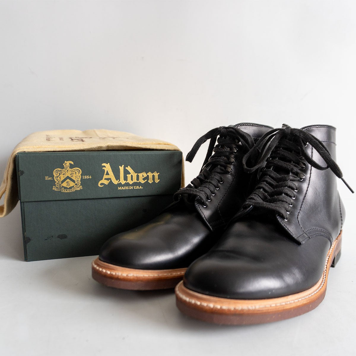 Alden Military Munson Boots Black Size 9D
