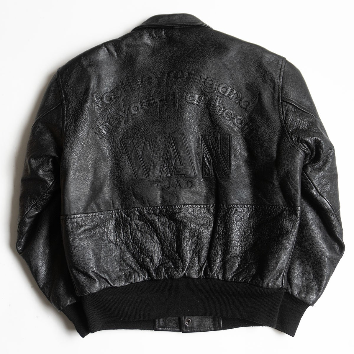 VAN JAC All Leather Varsity Jacket Size M