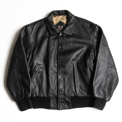 VAN JAC All Leather Varsity Jacket Size M