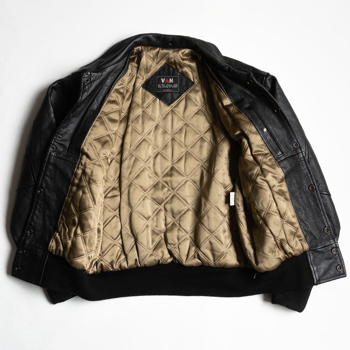 VAN JAC All Leather Varsity Jacket Size M