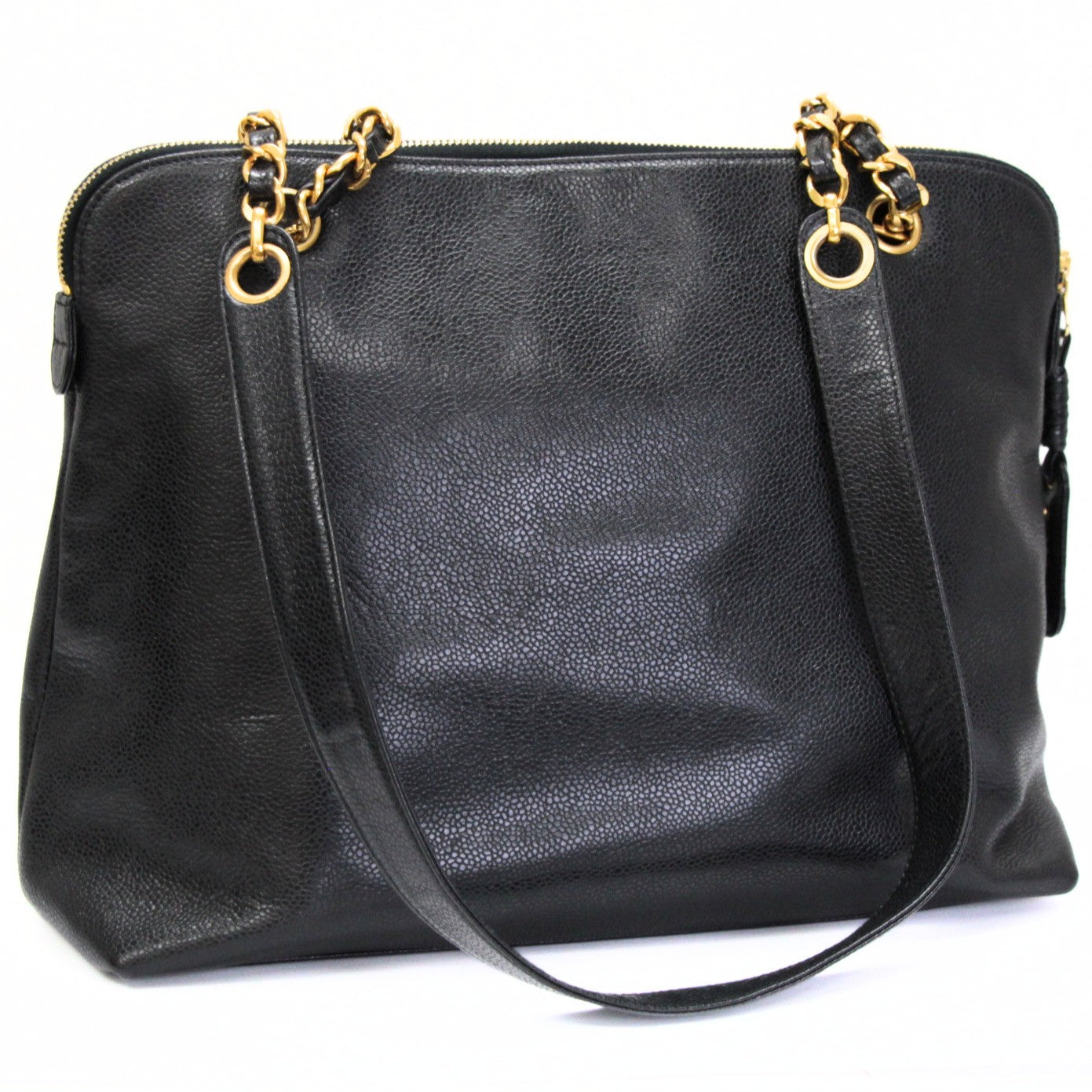 CHANEL Vintage CC Caviar Skin Black GHW Shoulder Bag Size ONE SIZE