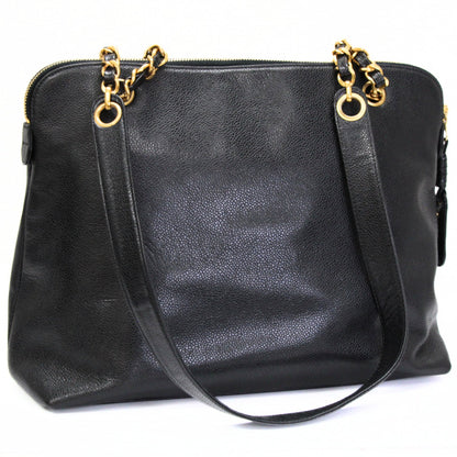 CHANEL Vintage CC Caviar Skin Black GHW Shoulder Bag Size ONE SIZE