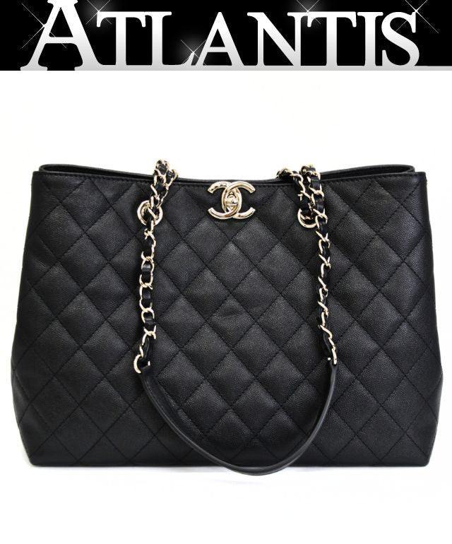 CHANEL Matelasse Soft Caviar Chain Tote Bag Size ONE SIZE