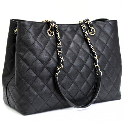 CHANEL Matelasse Soft Caviar Chain Tote Bag Size ONE SIZE