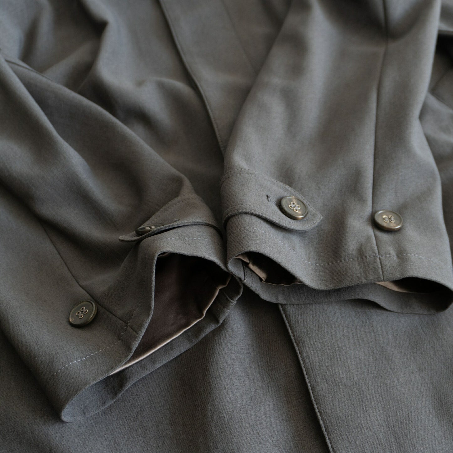 GIORGIO ARMANI Polyester Bal Collar Overcoat Gray Size XXL