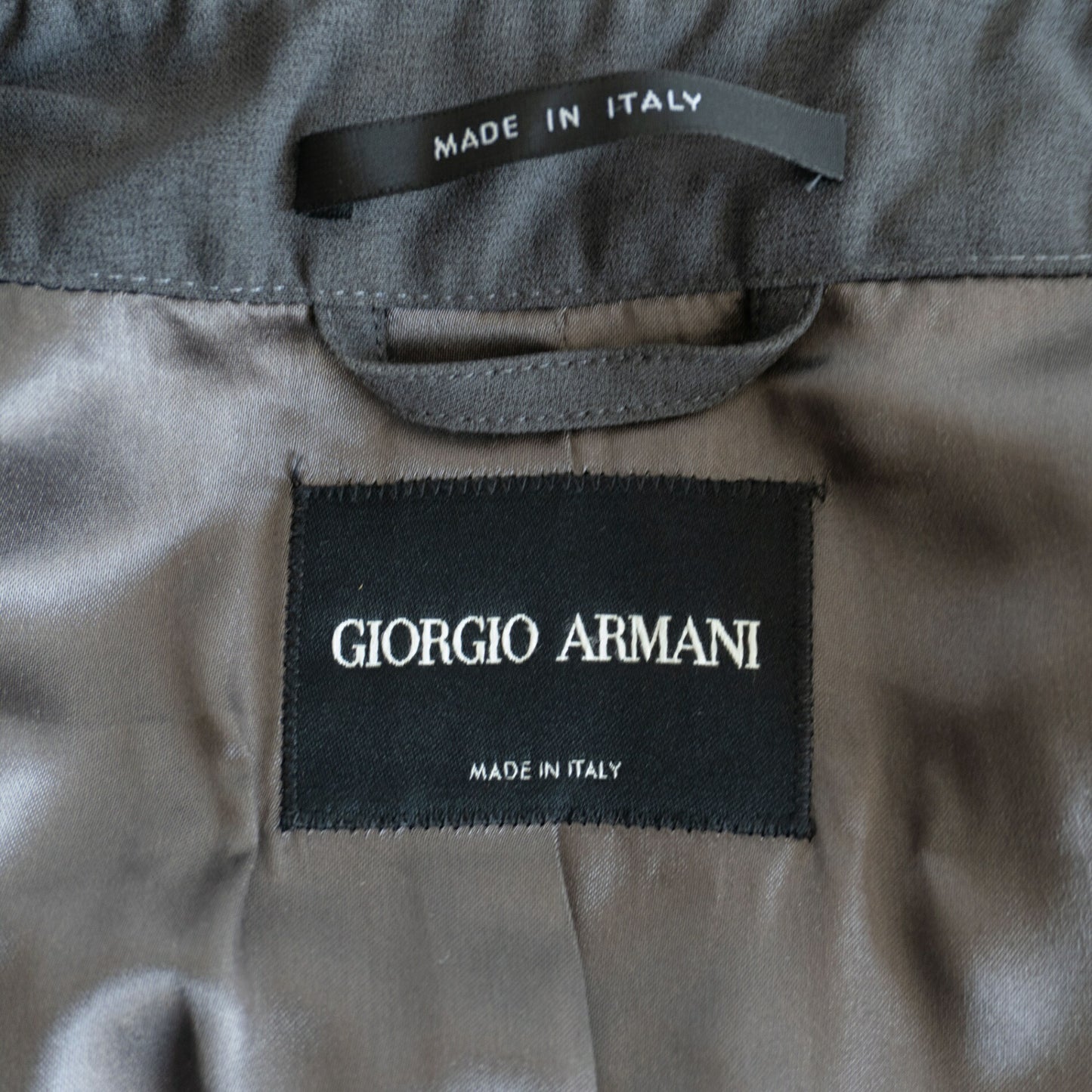GIORGIO ARMANI Polyester Bal Collar Overcoat Gray Size XXL