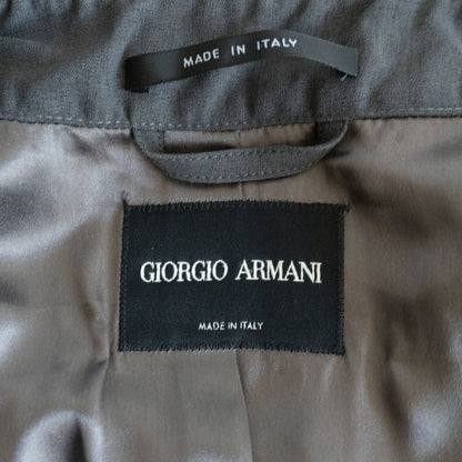 GIORGIO ARMANI Polyester Bal Collar Overcoat Gray Size XXL